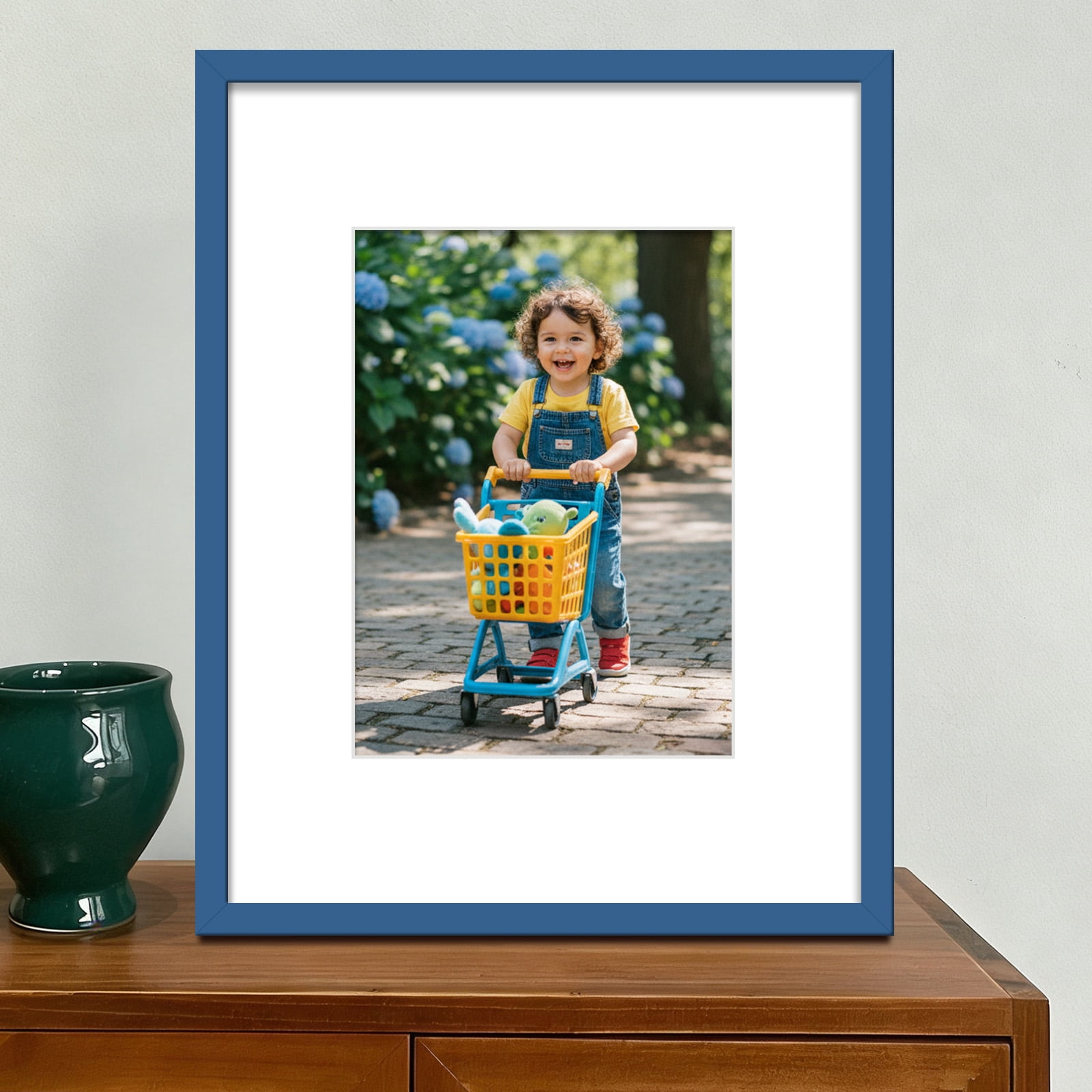 Kuxerla 2 Pack 11x14 Picture Frame Holds 8.5x11 Picture with Mat or 11x14 Picture without Mat,With Clear Acrylic Front and MDF Back Panel,Blue