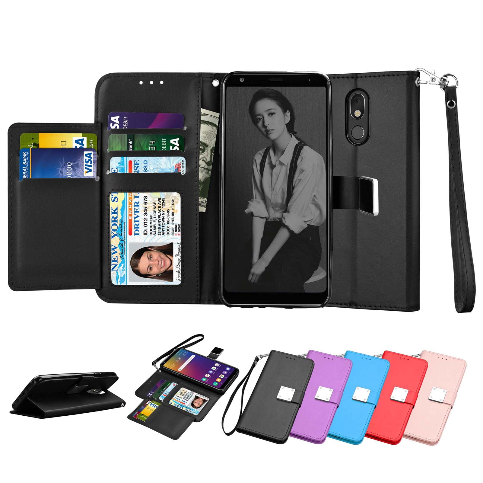 LG Stylo 3 Case, LG Stylo 3 Plus Wallet Case, Slim Magnetic Flip 