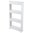 thumbnail image 1 of Basicwise QI003220 Armoire de Rangement Mince Organisateur 4 Tablettes Chariot Roulant Coulissant Tour avec Roues, 1 of 5
