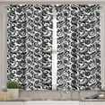 thumbnail image 2 of Ambesonne Victorian Valance & Curtain, Damask Inspired Vintage, 55"x30", Black White, 2 of 7