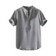thumbnail image 2 of pstuiky camisetas de hombre, Camisa de hombre de Europa y América, de manga corta, con cuello alto y boca abierta, blusa de manga corta. camisas casuales para hombre m, 2 of 6