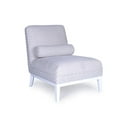 thumbnail image 3 of Pasargad Home Firenze Upholstered Cotton Lounge Chair w/ Pillow in White/Silver, 3 of 5