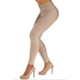 thumbnail image 3 of Gilbin Ultra Soft High Waist Leggings for Women-Many Colors -One Size & Plus Size (Beige 1X-2X), 3 of 5