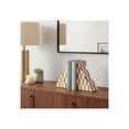 thumbnail image 2 of Decorative Travertine Triangle Bookends - Stylish Book Accessories for Home Library and Table Accents - Modern Elegant Book Ends for Bookshelf, Office, or Desk Decoration - Set of 2, 7", Ivory & Tan, 2 of 11