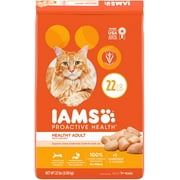 Angle View: IAMS PROACTIVE HEALTH Adult Healthy Dry Cat Food with Chicken, 22 lb. Bag