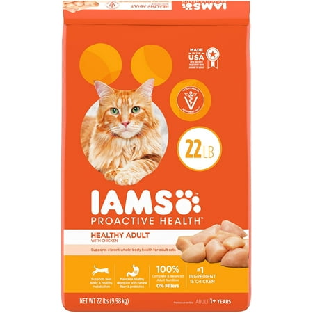 IAMS PROACTIVE HEALTH Adult Healthy Dry Cat Food with Chicken, 22 lb. Bag