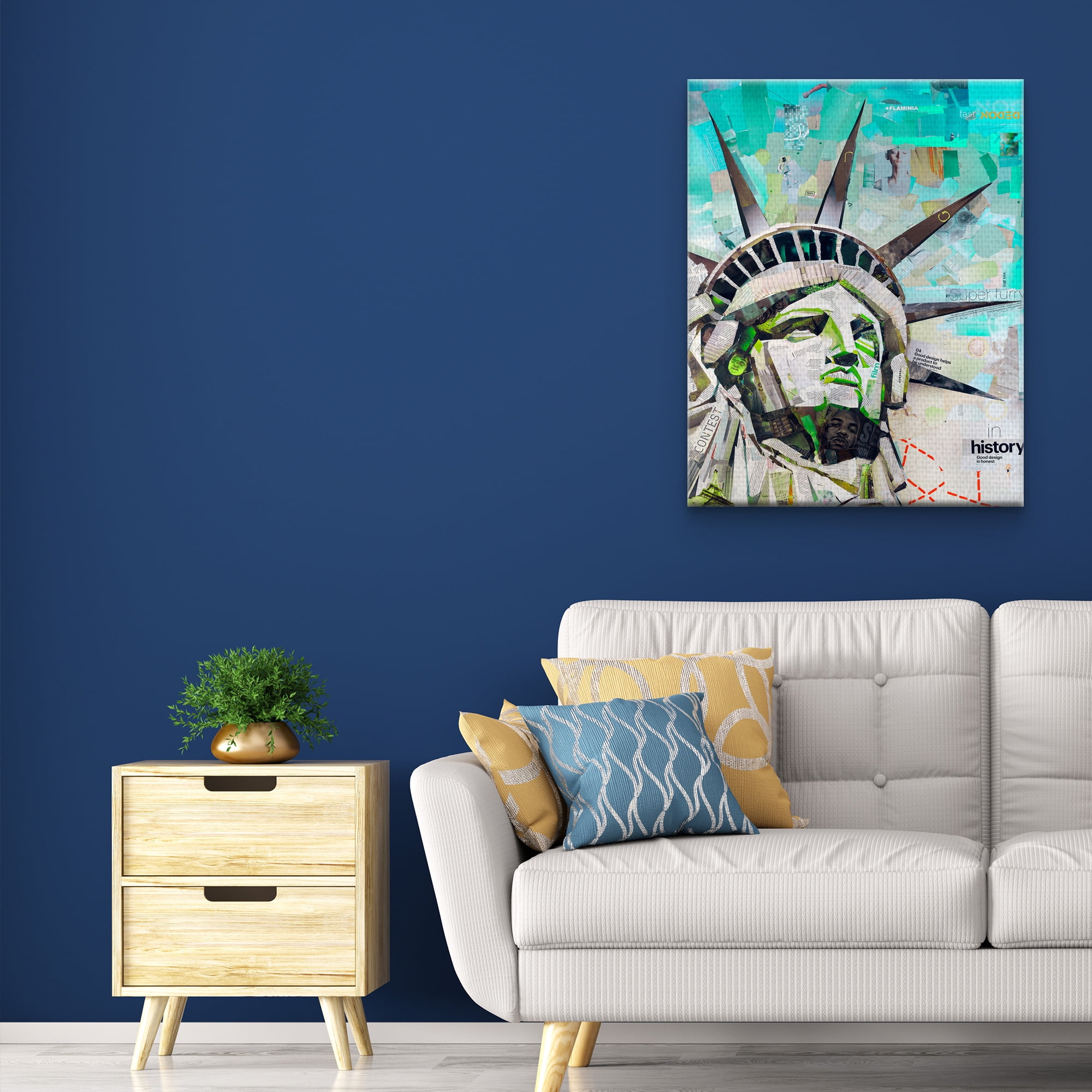 Masterpiece Art Gallery Statue of Liberty Freedom By James Grey Canvas Art Print 22" x 28"