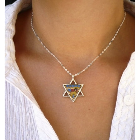 Necklace-Star Of David w/Jerusalem-Silver 925