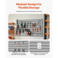 thumbnail image 4 of KFFKFF Panneau de Mur à Lattes, 2 x 4 Pi, Mur à Lattes de Garage en PVC au Design Modulaire, Panneau de Mur à Lattes Gris Facile à Installer et Ajustable avec Structure d'Accouplement et Découpe Bricolage, 4 of 9