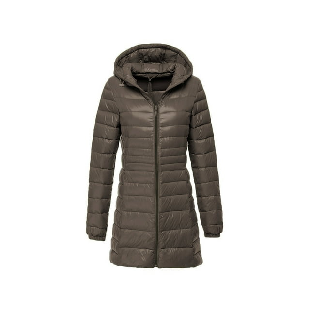 Veste Longue en Duvet pour Femmes 7TG 8TG Plus Hiver Ultra Légère avec Capuche