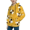 thumbnail image 2 of Kll Unisex Kids Boys Girls Hooded Pocket Pullover Hoodies-Cute Bee Butterfly Yelllow, 2 of 9