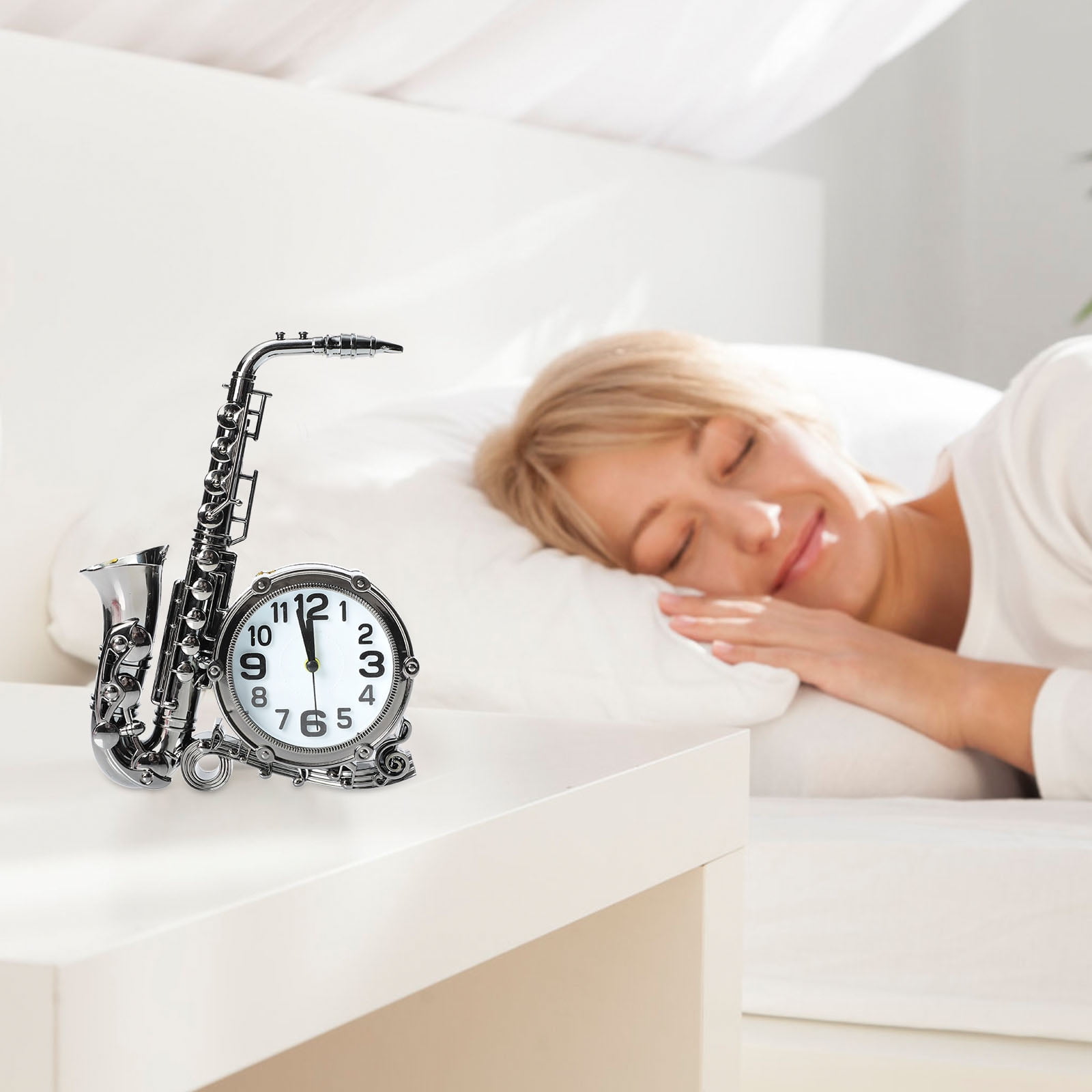 Saxophone Shaped Alarm Clock Retro Decorative Alarm Clock Bedside Clock