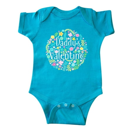 

Inktastic Daddy s Valentine with Flower Circle Gift Baby Boy or Baby Girl Bodysuit