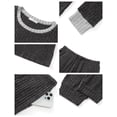thumbnail image 6 of UVN Womens Pajama Set Two Piece Color Block Long Sleeve Top and Long Pants Ladies Fall Matching Oufits Casual Loungewear, 6 of 9