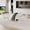 Table+4 White Chairs, variant on StnTalk Glass Dining Table Set for 4, 63” Kitchen Table Set for 4, Dining Room Table Set with Black PU Leather Chairs, Rectangular Tempered Glass Tabletop with Stable Silver Base