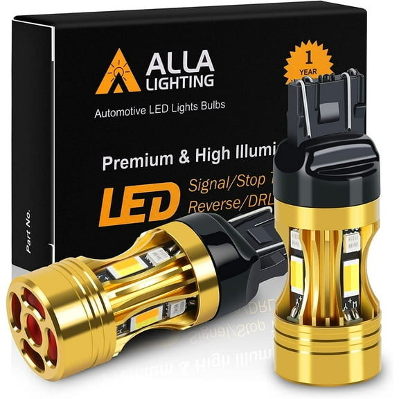 Alla Lighting 7444NA 7443 Switchback LED Bulbs, Dual-Color Amber Yellow Turn Signal Lights & 6000K White Parking Light/DRL 7444NAK 7442NA 7443NA