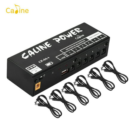 Caline CP-06+ Mini Guitar Pedal Power Supply Isolated 6 Outputs with Rechargeable Built-in
