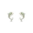 thumbnail image 2 of AFFY 14k White Gold Over Sterling Silver Natural Abalone Dolphin Stud Earrings Jewelry Gift For Womens with Push backs, 2 of 6