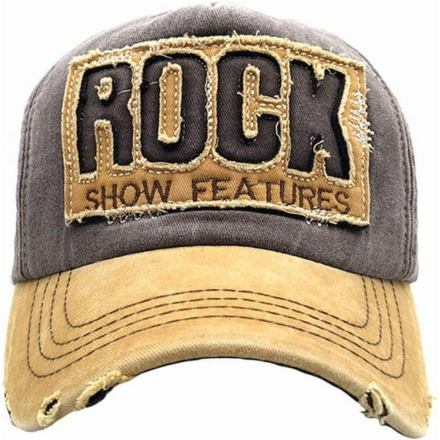 Men Women Rock Baseball Cap Washed Jeans Denim Distressed Destroyed