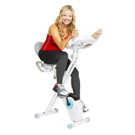 Body Rider XRB3535 Leisa Hart Folding Exercise Bike with Back Rest, Heart Pulse Monitor, and Magnetic Adjustable (Best Spinning Bikes With Monitor)