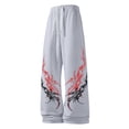 thumbnail image 4 of CONZONE Men's Baggy Sweatpants Gothic Wide Leg Pants for Men Trendy Elastic Waist Graphic Y2K Soft Streetwear Joggers With Pocket, 4 of 5