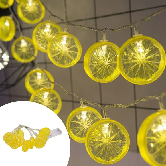 Yhmxh Décoration pour la Maison, Décoration de Chambre, Décoration Murale Guirlande Lumineuse LED Citron 1 Ensemble de 1,5 Mètres 10 Lumières Lumières d'Ambiance pour Fête Décoration d'Anniversaire Forme de Fruit Guirlande Lumineuse à Piles