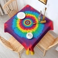 thumbnail image 2 of Colorful Rainbow Tie Dye Spiral Pattern Square Tablecloth,Waterproof Square Table Cover,Wipeable Spillproof Washable Table Cover for Home Kitchen Party Decor 42"X42"(107x107cm), 2 of 6