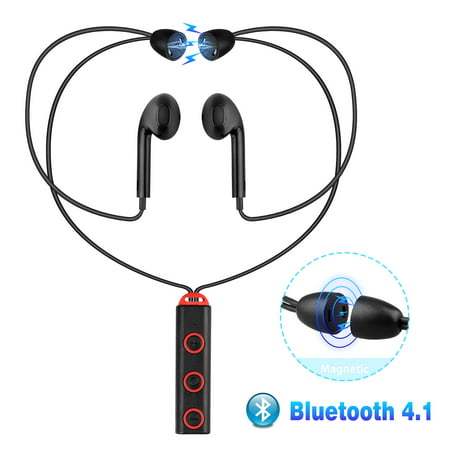TSV Bluetooth Headphone, Wireless Earphone Sports Gym Running, Bluetooth V4.1 Head Phone Earbud Bass HiFi Stereo Sports Earphones Compatible with iPhone Android, Most Bluetooth-enabled