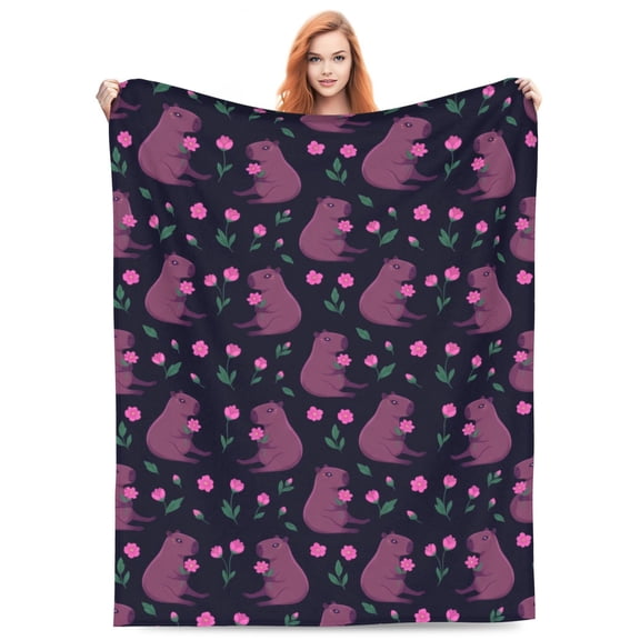 Cute Pattern Soft Flannel Blanket, Animal Print Throw, Warm Cozy Plush Blanket for Sofa, Couch and Home 50x40