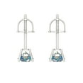 thumbnail image 4 of 0.2 ct Screw-Back Stud Earrings for Women | 3.0mm Round Cut Blue Moissanite | 18K White Gold, 4 of 5