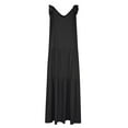 thumbnail image 3 of up to 60% off Gifts Usmixi Formal Dresses for Women Casual Plus Size Loose Flowy Ruffle Swing Tie Strap Long Dresses Round Neck Sleeveless Solid Summer Maxi Dress Black XXL, 3 of 6