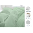 thumbnail image 3 of Dormir Fine Linen 3 Piece Duvet Cover Set, 100% Cotton, 400 Thread Count Sateen, Cal King, Color Sage Green, 3 of 6