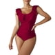 thumbnail image 1 of Gibobby Trajes de Baño Mujer Completo Traje de baño grande de manga de sólida de bikini de moda de playa de verano de talla grande para mujer(Rojo,M), 1 of 4