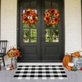 thumbnail image 5 of kttectoa Fall Outdoor Rug Orange Plaid Outdoor Rug Hand-Woven Check Rug Layered Doormats For Front Door/Front Porch/Farmhouses/Entryway/Patio Halloween, 5 of 7