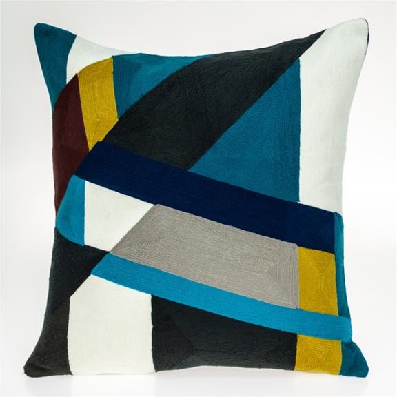 Zenza Contemporary Multi-color-color Pillow Cover with Poly Insert