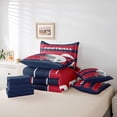thumbnail image 6 of Feelyou Rugby Sport Player Twin Bedding Sets 7-Piece for Teens, Red Navy Cartoon Bedding Comforter Set, Football Soccer Theme Reversible Sheet Sets, Luxury Bedroom Decor, 6 of 8