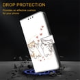 thumbnail image 4 of Case For iPhone 12 Pro Max Crystal Material Painted Pattern With Multi-Card Holder Bills Slot, PU Leather Magnetic Wallet Case,White,For iPhone 12 Pro Max, 4 of 6