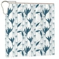 thumbnail image 4 of LNWH Waterproof Shower Curtain, Polyester Japan Bamboo Texture Art Pattern Bathroom Shower Curtains Sets with 12 Shower Curtain Hooks, 72x72 Inches, 4 of 8
