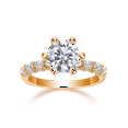 thumbnail image 4 of CKT S925 Sterling Silver Plated 18K White Gold and Rose Gold 1-3 Carat Moissanite Ring for Women Fine Jewelry R12741, 4 of 8