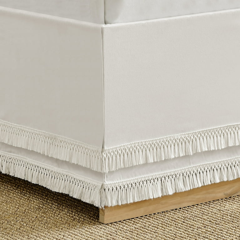 Fringe bed skirt queen hot sale