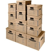 Bankers Box SmoothMove Classic Moving Boxes, Tape-Free Assembly, Easy Carry Handles