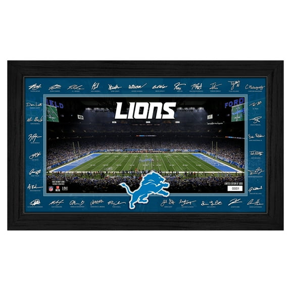 Highland Mint Detroit Lions 12" x 20" 2025 Signature Gridiron Panoramic Framed Photo