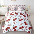thumbnail image 2 of Erosebridal Cartoon Cherry Bedding Sets King Size, Blue Comforter Sets with Sheets, Bow Ribbon Decor, Reversible 7 Pieces, 2 of 5