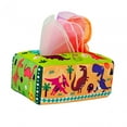 thumbnail image 3 of Juguete de caja de pañuelos para bebés con 10 bufandas de colores, juguetes suaves de alto contraste para bebés, juguetes sensoriales educativos de Dinosaurio SM SunniMix juego sensorial, 3 of 8