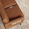 thumbnail image 6 of BLAZANT Faux Leather Sofa Couch, Modern 83 Inch 3 Seater Couches with Deep Seats and 2 Pillows for Living Room, Apartment, Office, Bedroom, Orange, 6 of 9