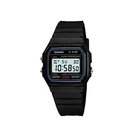 Casio casual black resin digital watch F91W - Walmart.com