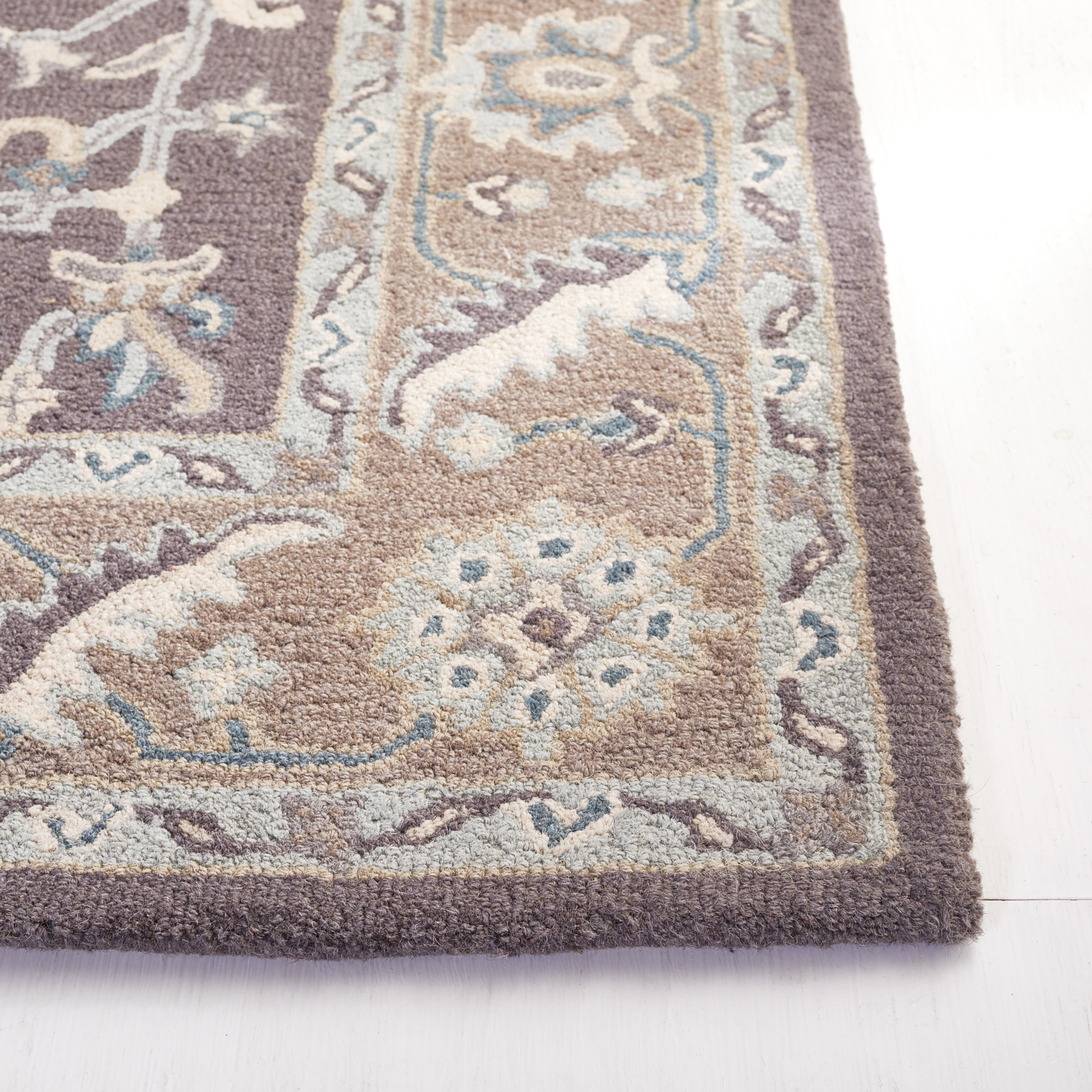 SAFAVIEH Blossom Shevon Oriental Area Rug, Dark Grey/Light Brown, 2' x 3'