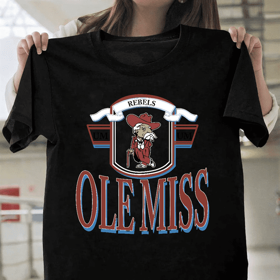 Ole Miss Rebels Nineties Vintage Football Fan Unisex T-Shirt, up to size 3XL.