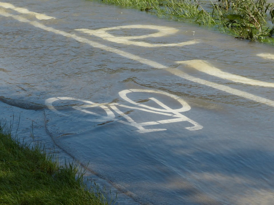 bright cycle path