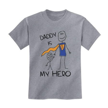 

Tstars Boys Unisex Gifts for Dad Father s Day Shirts Daddy is my Hero Drawing Super Dad for Father from Son Daughter Cool Best Gift for Dad Kids T Shirt 3T Gray